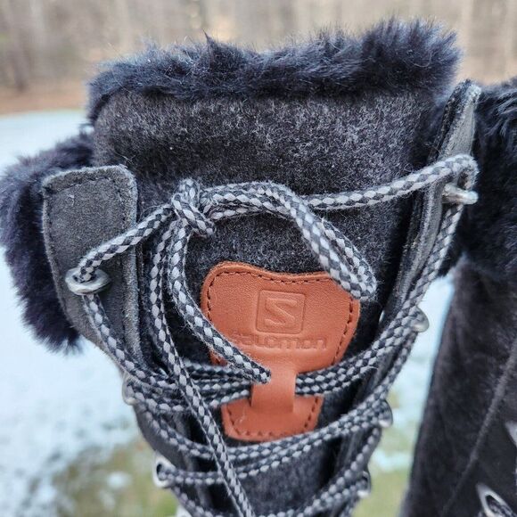 Salomon Womens Winter Boots Size 5 Gray Black Climashield Lined Outdoor 643001 - Picture 3 of 11